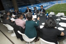 El grupo comió en el Realcafé Bernabéu